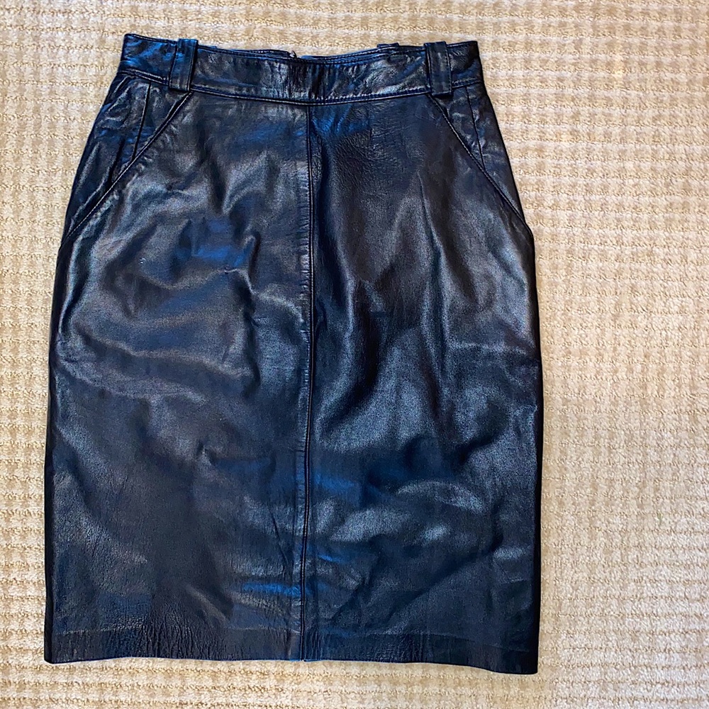 Vintage Leather Searle Blatt Pencil Skirt